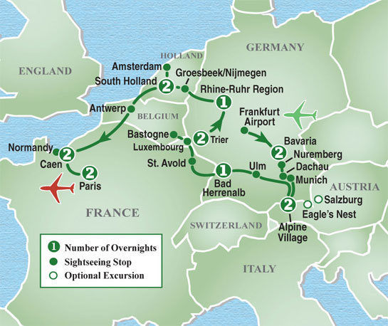 world war 2 tours of europe